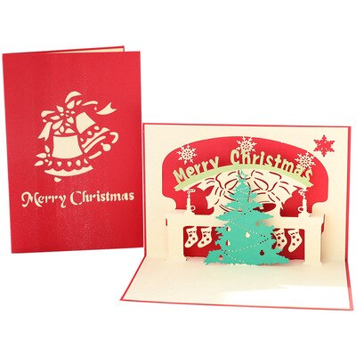 1pc 3d Christmas Greeting Card Christmas Card Wishing Card Message Card Blessing For Year: 1