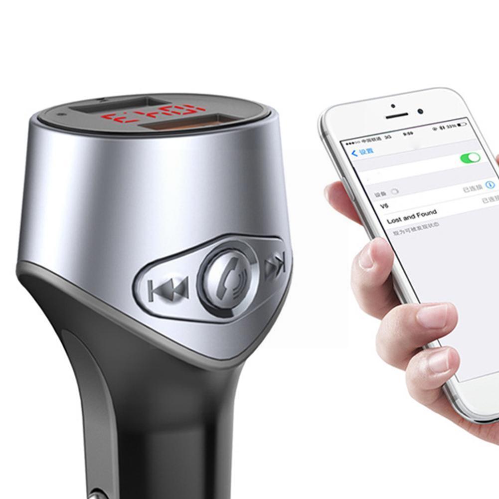 Car Mp3 Multifunctional C5 Bluetooth Player Bluetooth Car disk Hands-free Dual Charger playback USB3.1A charging/U 5.0 Blue D0Y6