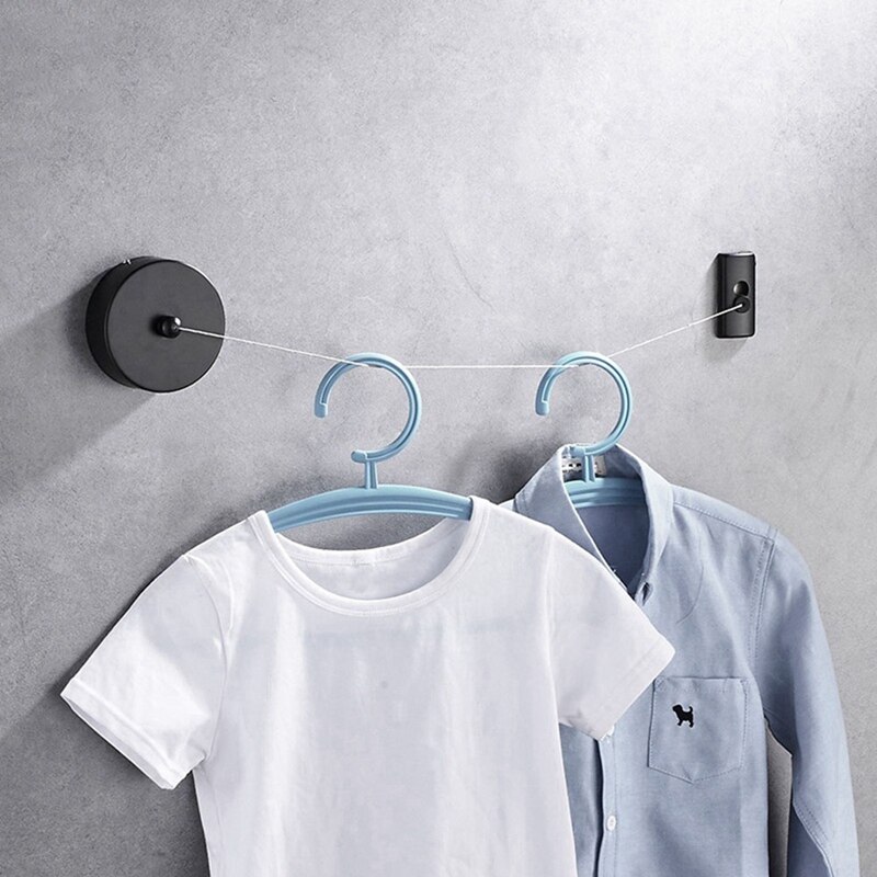 Stainless Steel Retractable Clothesline Indoor Outdoor Laundry Hanger Clothes Dryer Organizer Clothes Drying Rack Rope