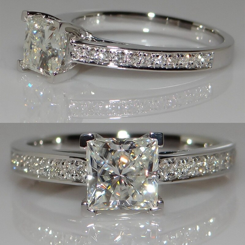 Desgin store firkantede havblå stenringe til kvinder smykker bryllup forlovelse luksus indlagt sten cubic zirkon ringe