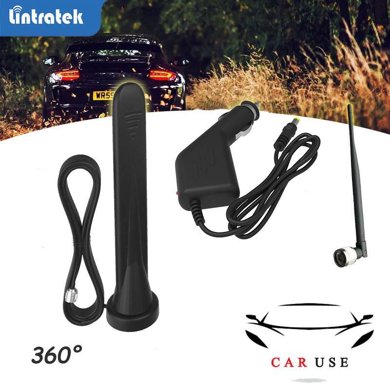 Lintratek car use accessory for gsm umts lte 2g 3g 4g booster repeater signal amplifier cell phone car set cellular amplifier