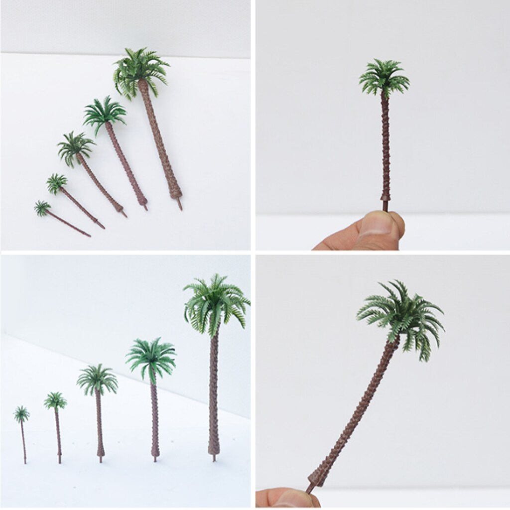 20pcs 2.2-5.1 inch Model Palm Tree, HO O N Z Gauge Diorama Park Garden Miniature