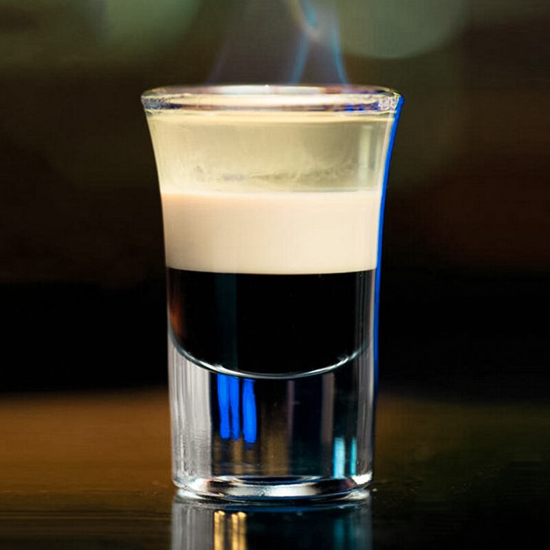 30-38ml Thick-Bottomed Shot Glass Cocktail Vodka Sake Shochu Tequila Cup Fruit Wine Family Bar Drinkware: Transparent 30ml