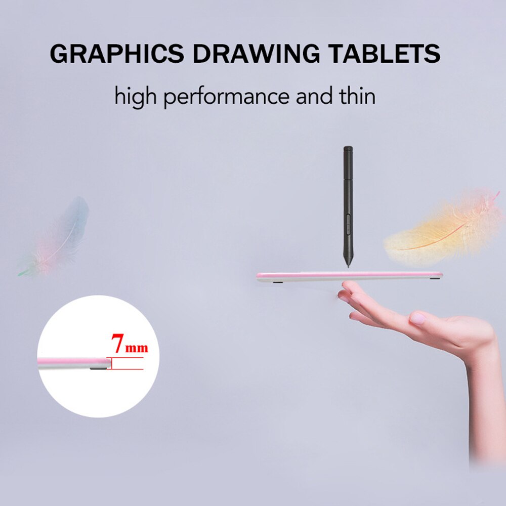 10moons 6 Inch Ultralight Graphic Tablet 8192 Levels Digital Drawing Tablet Battery-Free Pen Compatible Android Device