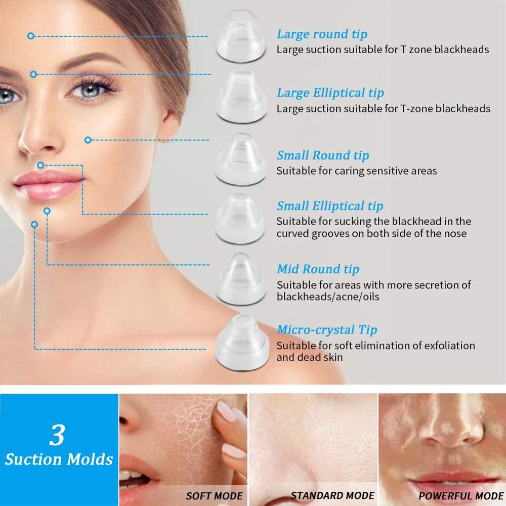 Blackhead Remover Vacuum WiFi Visual Facial Pimple Sucker Removal Extractor Tool with 6 Replaceable Probes Acne Pore Suction