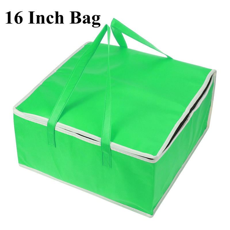 16 zoll Isolierte Tasche Mittagessen Kühltasche Isolierung Klapp Picknick Tragbare Eis Packung Lebensmittel Thermische Lebensmittel Tasche Pizza: 16 Inch Green