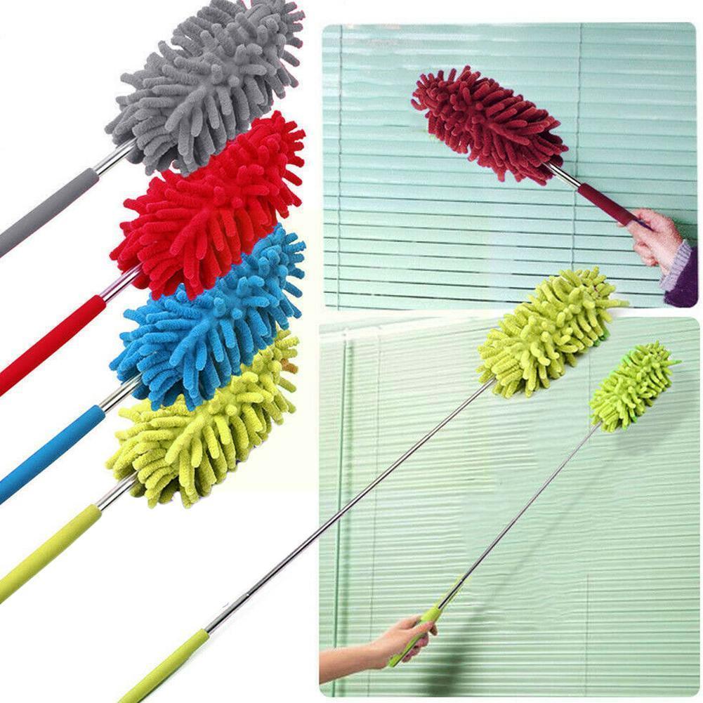 Telescopic Microfibre Duster Extendable Dust Remover Cleanning Brush For Air-conditioner Furniture Shutter Home Car Cleaner J7W0