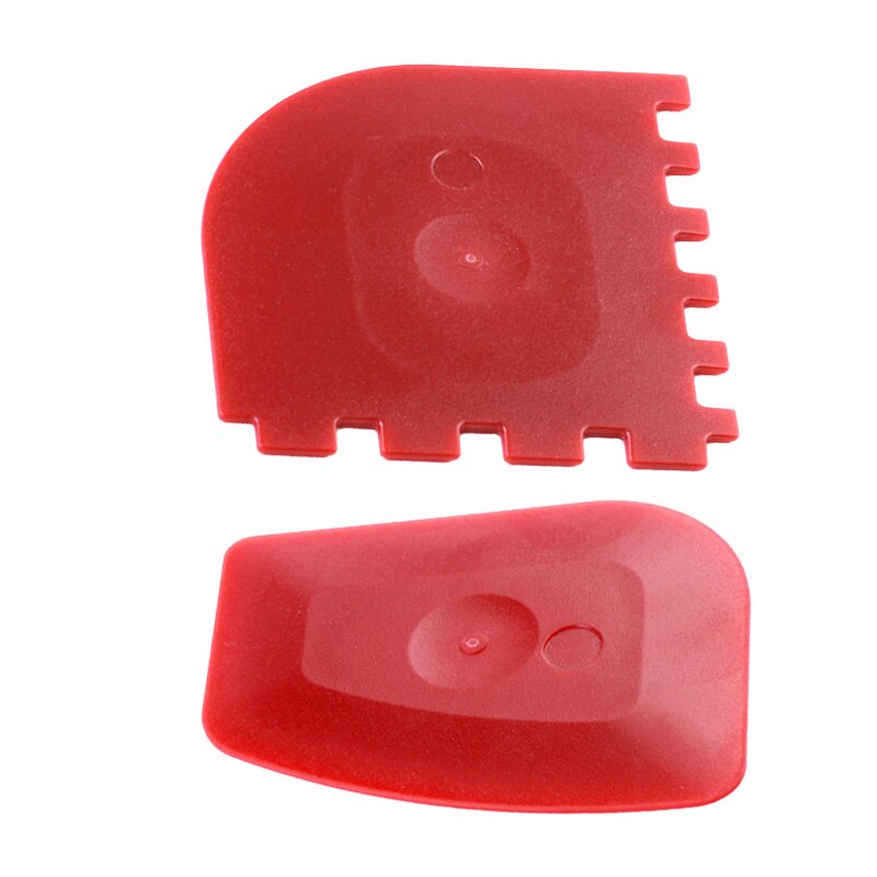 Spatules 2 pièces en plastique gril casserole grattoirs nettoyant noir outil ensemble Durable pour fonte BBQ grattoirs conseils de nettoyage BBQ outils: Red 2pcs