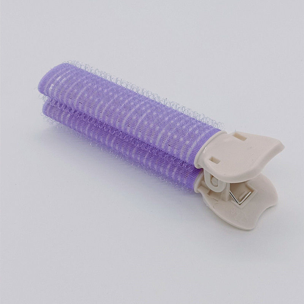 Flequillo de aire fijable, tubo rizador de plástico, plancha autoadhesiva mágica para rizar el cabello, figura perezosa, rizadores de pelo: Light purple