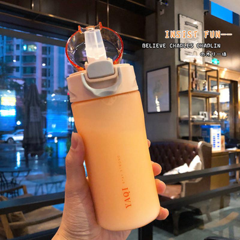 Vandflaske 500ml 650ml plast direkte drikkeflaske skole vandflasker ryster sport flaske gourde en plastique: 650ml / Lyserød