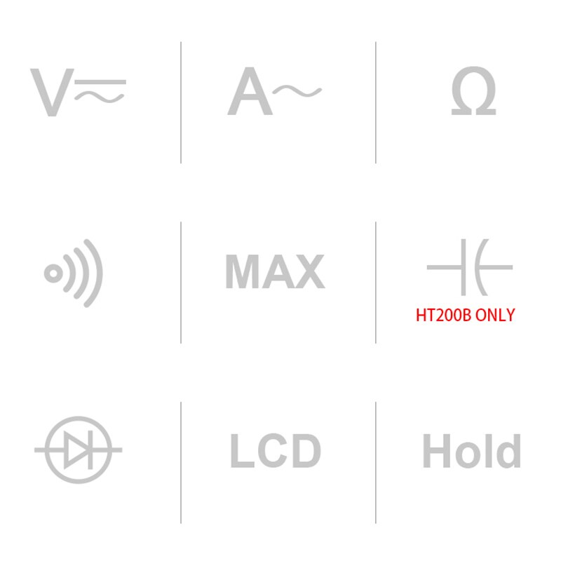 HABOTEST-Mini multímetro de pinza manual serie HT200, AC medidor de pinza Digital, Ohm, capacitancia DC 600V, comprobador de voltaje de rango automático