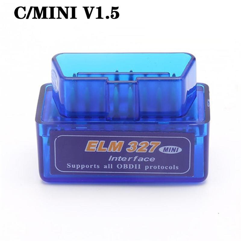 MINI ELM327 V1.5 OBD2 Engine Scanner OBD 2 OBDII ELM 327 V 1 5 Car Diagnostic Adapter Bluetooth-Compatible Auto Tool: MIN V1.5 blue