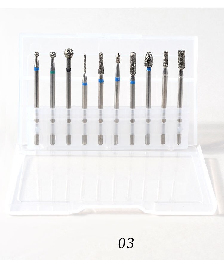 10 Stks/doos Nail Cone Tip Keramische Boren Elektrische Cuticle Schoon Rotary Voor Manicure Pedicure Slijpen Hoofd Sander Tool