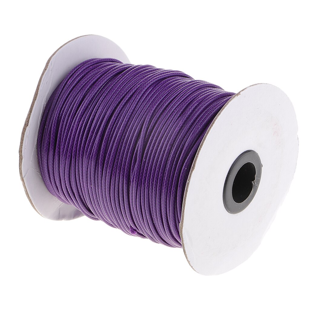 80 Meters 2mm Cotton Waxed Cord Beading DIY Jewelry Making Thread for Leather Sewing Crafting Shoe Bag: Purple as described
