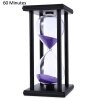 60 Minutes Hourglass Sand Timer for Kitchen School Modern Wooden Hour Glass Sandglass Sand Clock Tea Timers Home Decoration: BLACK PURPLE1