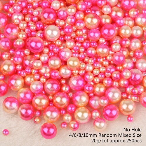 4/6/8/10mm multi størrelse 250 stk / lotoption om tilfældig blanding farve ingen huller perler runde perler til diy dekoration: Gul fuchsia