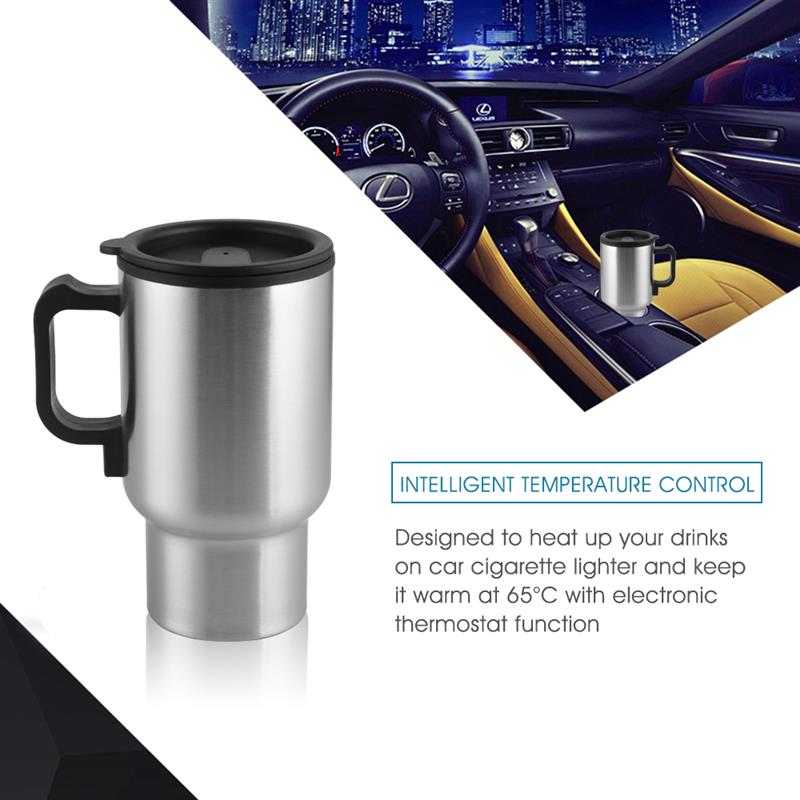 Onever 450ML Auto Car Heating Adjustable Temperature Car Boiling Electric Kettle Boiling 12V Car Cigarette Lighter Heating Cup