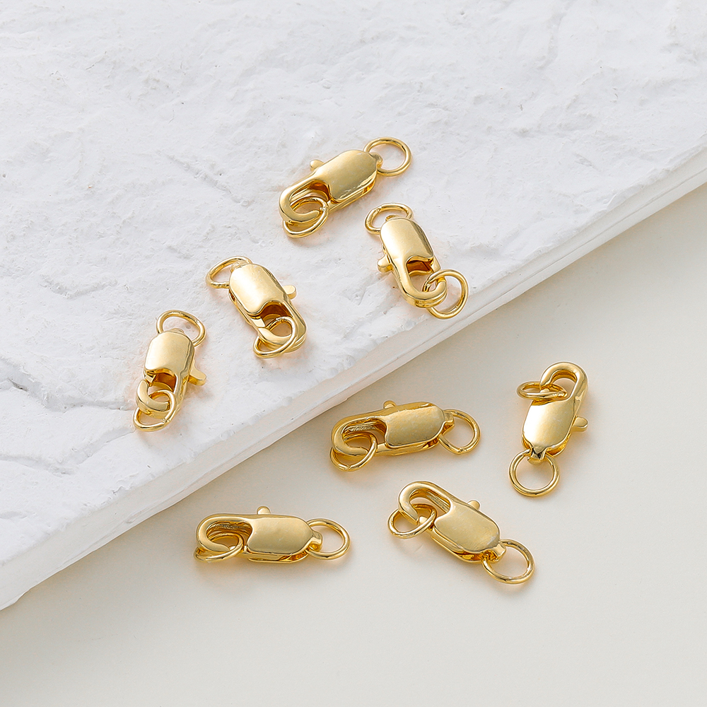 10 Uds. De latón chapado en oro de 14K/18K, cierre de langosta con 20 Uds. De anillos abiertos para saltar, Kits de accesorios DIY, conector para pulsera, fabricación de joyas
