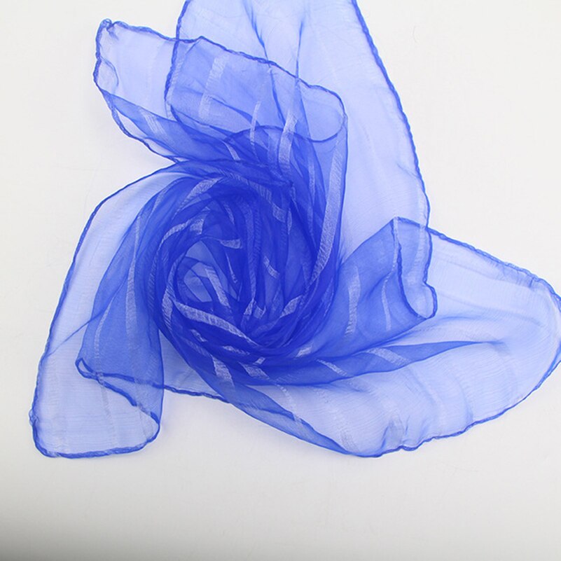 60*60 cm femmes rayé foulard bonbons couleur unie écharpes 20 pcs/paquet en mousseline de soie Nylon enfants Performance variété spectacle danse écharpes