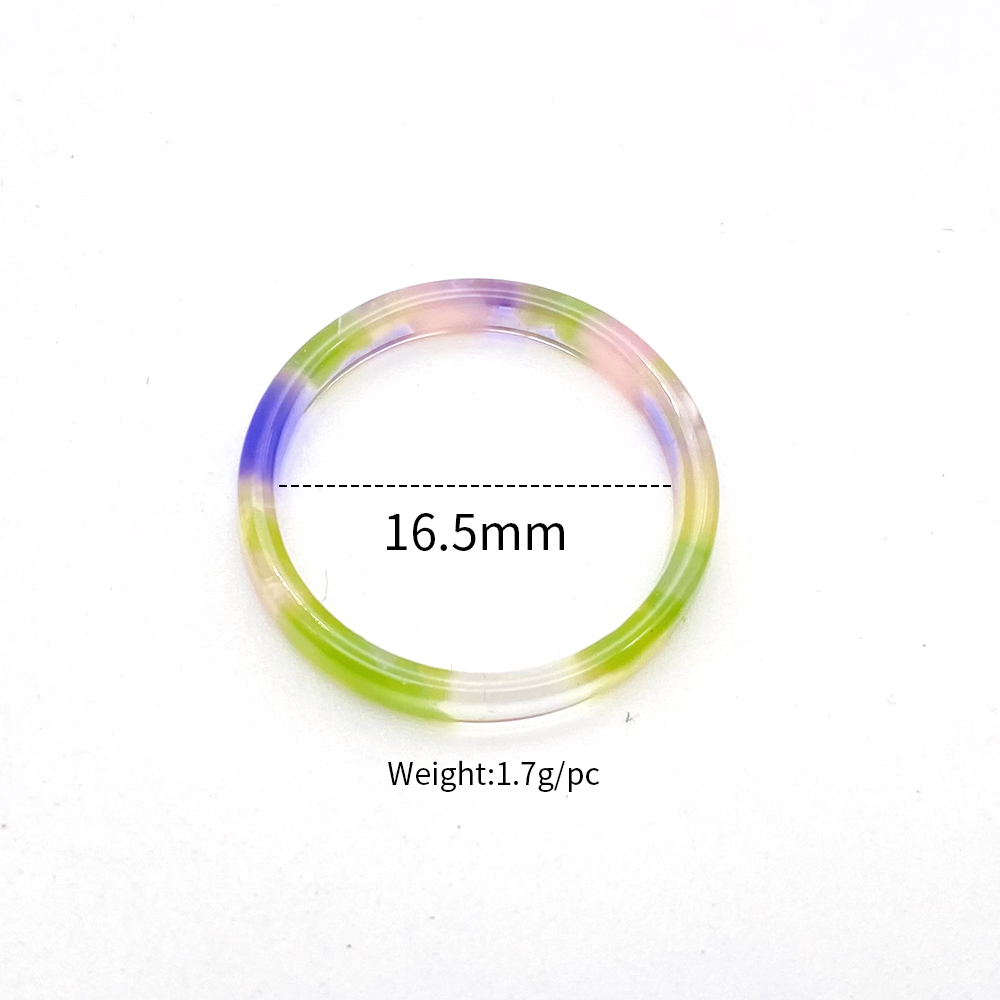 2021 nuovi anelli acrilici colorati in resina trasparente anello modello in marmo irregolare per gioielli da donna per ragazze 16.5MM