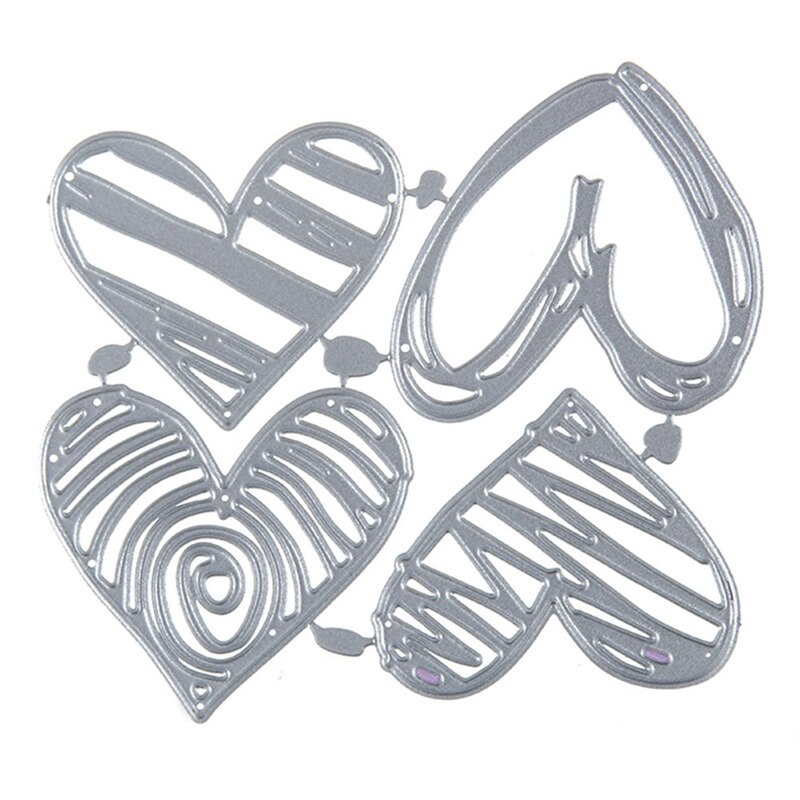4 sztuk/zestaw matryce robić cięcia metalu miłość z designem serca rękodzieło muszka album Scrapbooking papier robić majsterkowania ręcznie robione kartki szablon robić wytłaczania cięcia