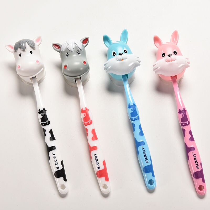 Adorável escova de dentes para menino menina escova de dentes da criança dos desenhos animados vacas coelho escova de dentes de silicone do bebê