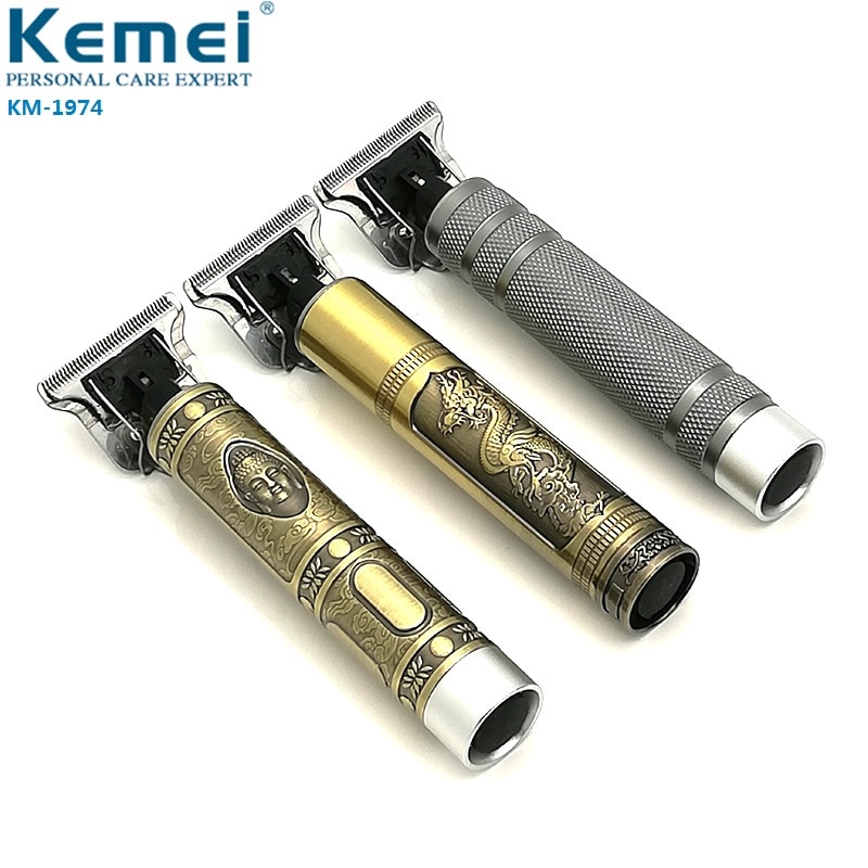 Kemei Glatze kabellos Haar Haarschneidemaschine 0 mm Männlichen Carving Trimmer Glatze Rasieren Schaber Kurze Haare Schneiden Abschluss Maschine