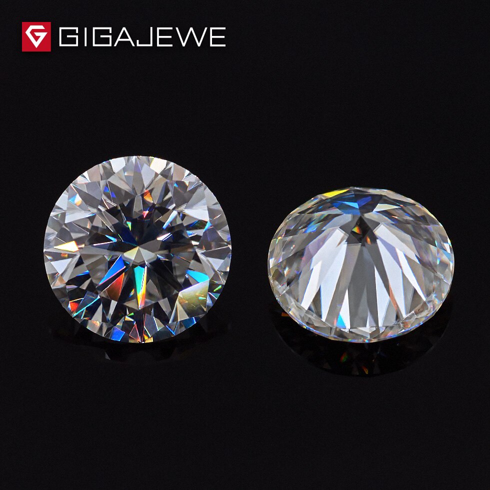 GIGAJEWE D VVS1 0.8ct 6mm Round Excellent Cut Moissanite Loose Diamond Test Passed Lab Gem For Jewelry Making Girlfriend