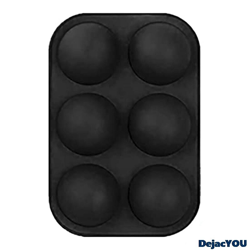 Molde semicircular de silicona para tartas de 6 agujeros, molde semiesférico para Tartas, se utiliza para hacer tartas: BK