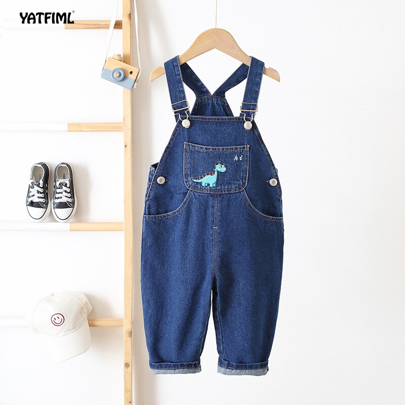 Baby Broek Baby Katoenen Leuke Jeans Little Kids Bretels Dinosaurus Denim Broek 0-3T Yong Baby Uitloper Jongens meisjes Broek