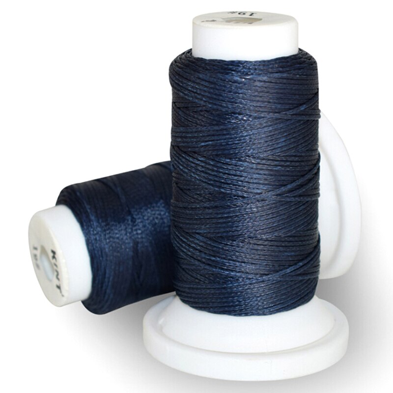 1PC 50Meters DIY Handicraft Tool Hand Waxed Thread 0.8mm 50m Polyester Cord Sewing Machine Stitching For Leather Craft: dark blue