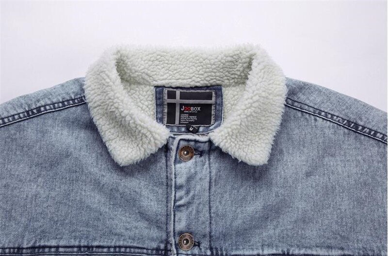 Men Denim Jacket Winter Warm Fleece Coats Thick Streetwear Jean Jackets Casual Loose Outerwear Chaqueta Hombre M-XXL