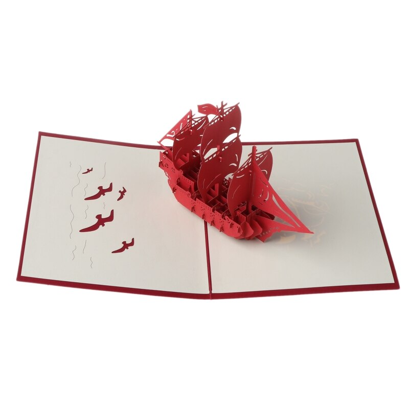 3D Up Greeting Card Sailing Ship Christmas Birthday Thank you Valentine Card 69HC