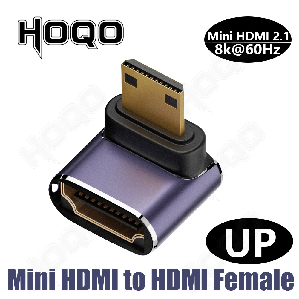 Adaptador hdmi de 90 grados 8k 4k @ 120Hz adaptador en ángulo hdmi de 270 grados 360 180 grados mni hdmi a HDMI convertidor tipo l en forma de U