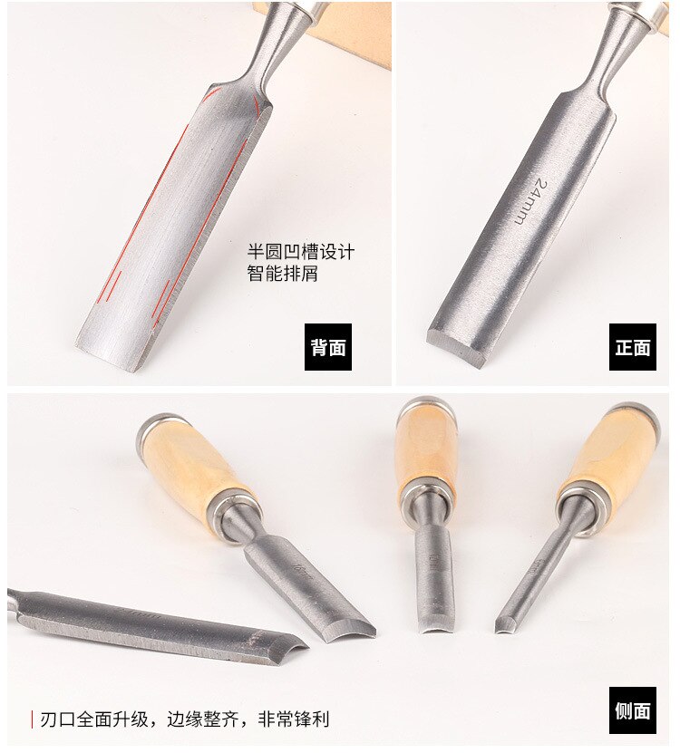 Houtbewerking Beitel Guts Houten Handvat 4 Stuks Set Van Carving Messen Hout Beitel Houtbewerking Tool Carpenter Carving Beitel