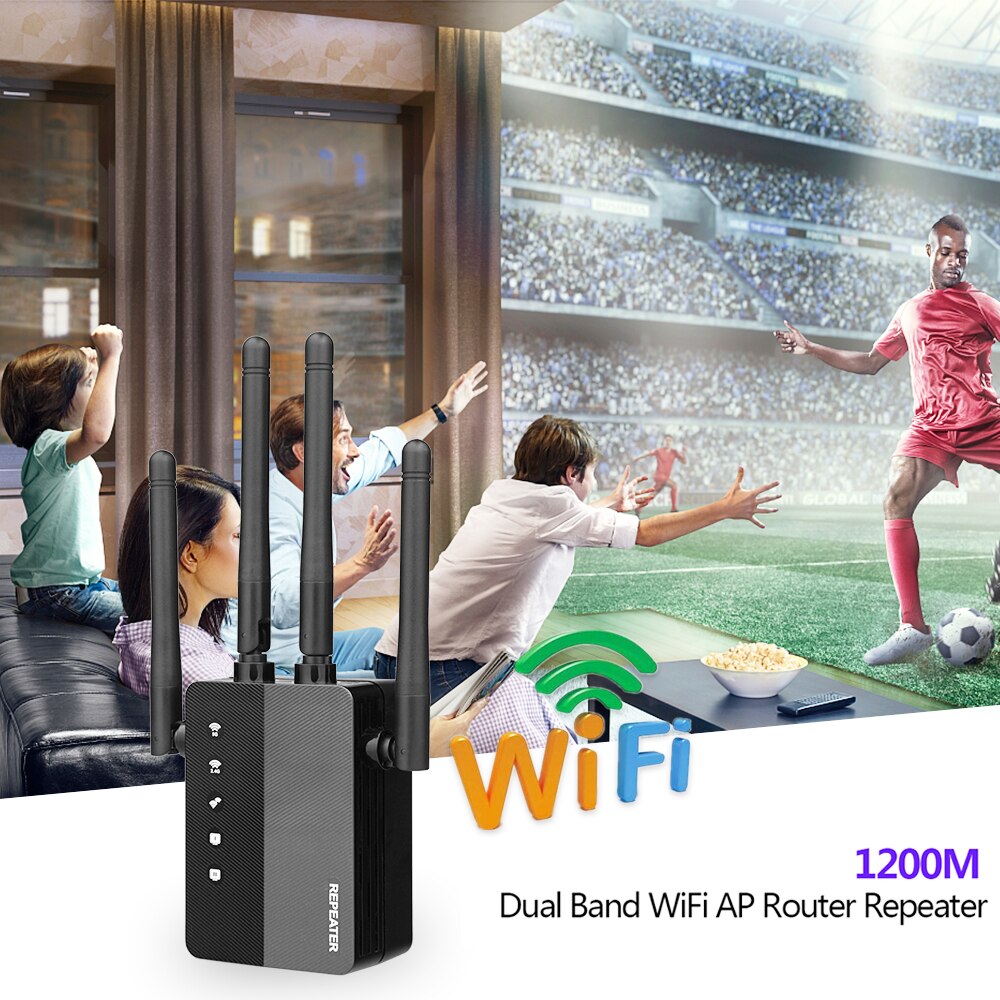 KuWFi 1200Mbps Wireless Repeater Dual Band 2.4G&5.8G Wifi Range Extender Wi-fi Amplifier Signal Booster Repetidor Wireless AP