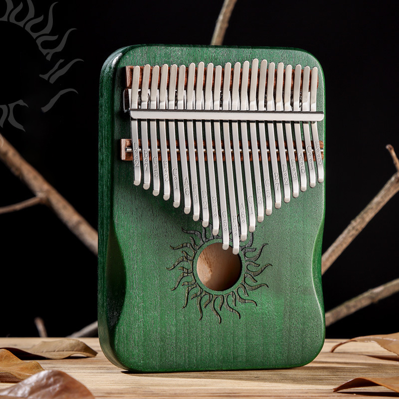 Hluru Kalimba 17 21 teclas Kalimba Piano de dedo madera maciza de arce Kalimba pulgar Piano teclado instrumento Musical Mbira para principiantes: Rojo
