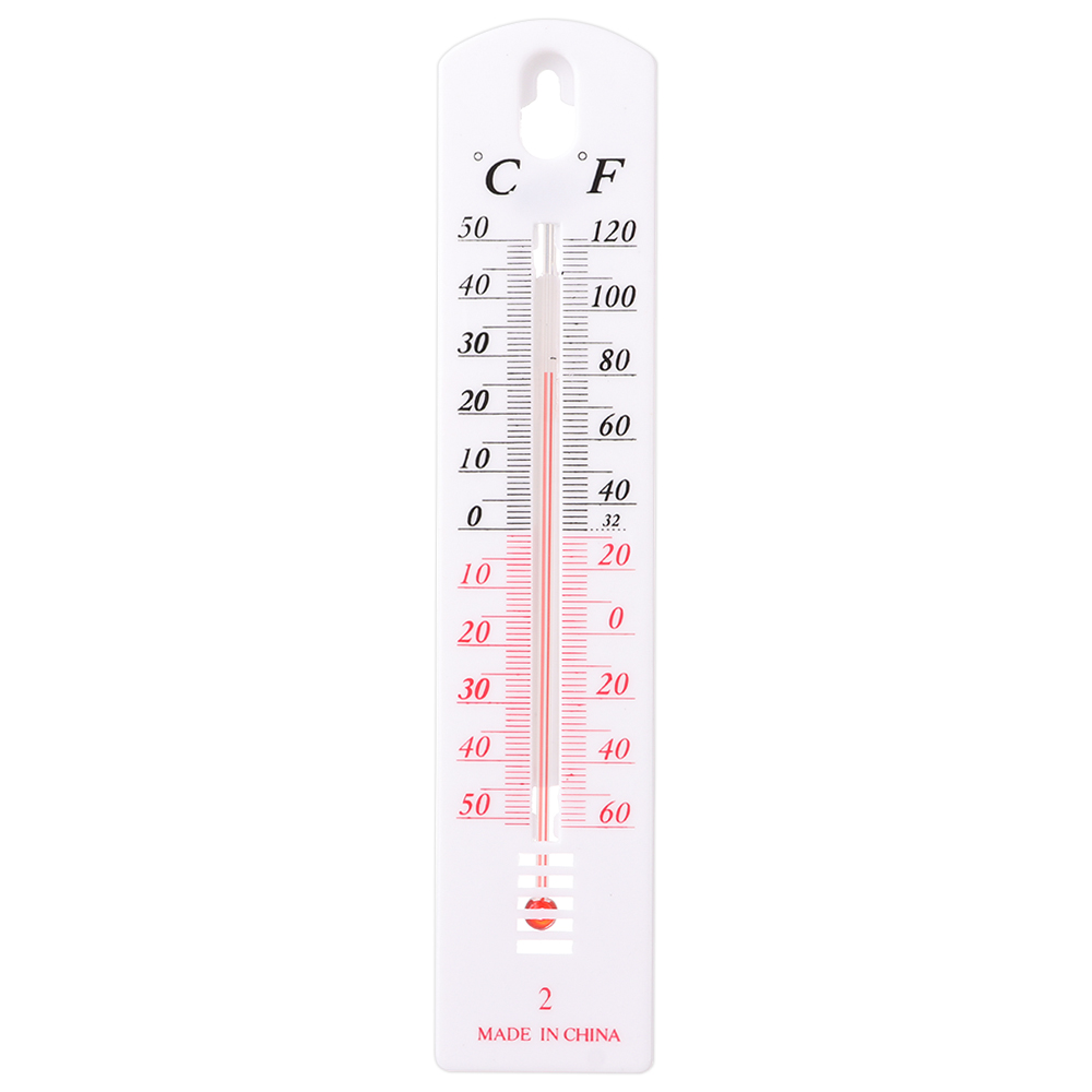 1PC White Plastic Thermometer Accurate Durable Wall Hang Indoor Outdoor Temperature Office Room Temp Meter Meauring Tools: Default Title