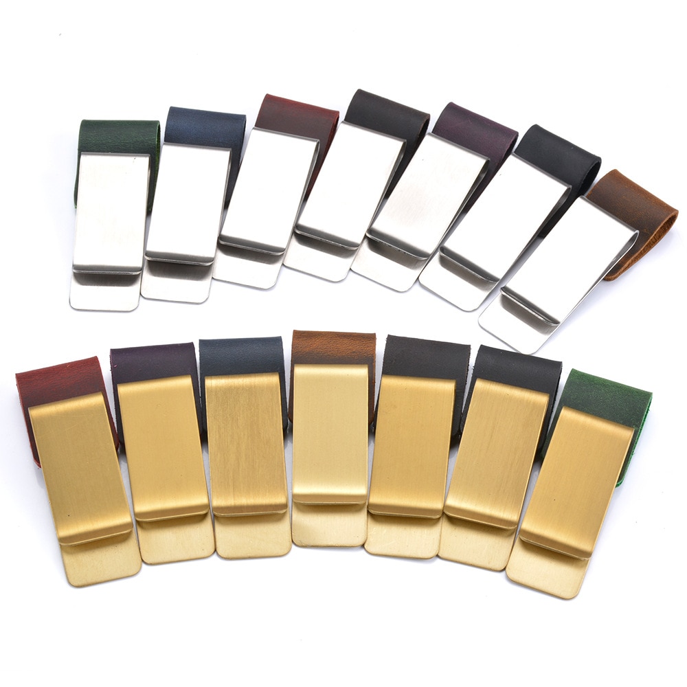 Stainless Steel & Leather Pen Clip Metal Pen clip Crazy horse/Wax leather series Accessories of Traveler's Notebook