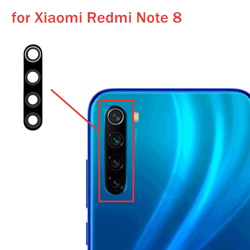 Lentille en verre de caméra arrière pour Xiaomi Redmi Note 8, 3 pièces/lot, lentille de caméra arrière principale avec colle, pièces de rechange de réparation