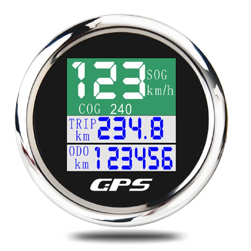 12V 24V 52mm Digitale GPS Tacho TFT Bildschirm Kilometerzähler Mit Reise Zahn Voltmeter GPS Antenne passen Für motorrad Auto Stiefel
