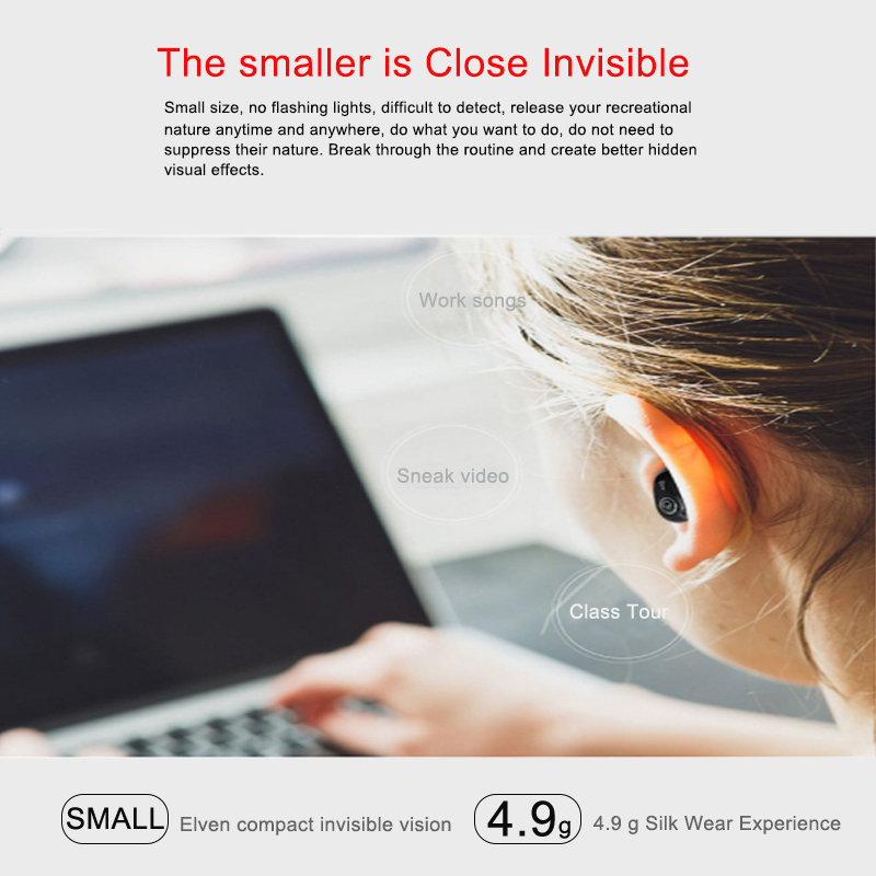 Mini niewidoczne prawdziwe bezprzewodowe słuchawki z redukcją szumów słuchawki z Bluetooth zestaw głośnomówiący zestaw słuchawkowy Stereo TWS wkładka douszna z mikrofonem