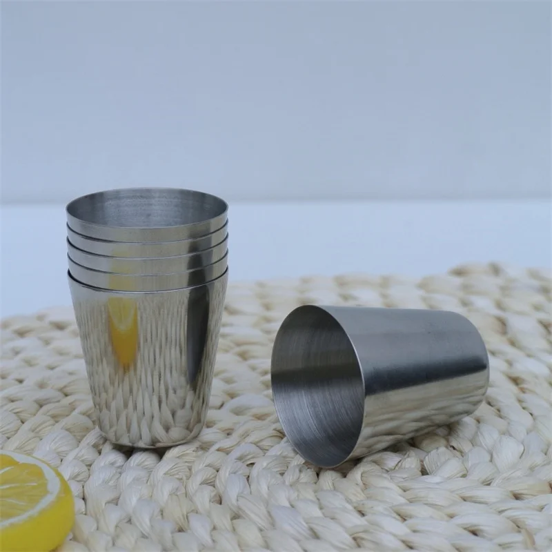 1/4 Stuks 30Ml Outdoor Praktische Roestvrijstalen Bekers Mini Set Glazen Voor Whisky Wijn Met Case Reizen Draagbaar Wijnglas