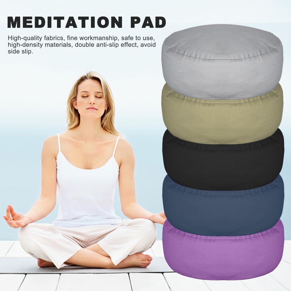 Ronde Yoga Pad Hoge Dubbele Anti-Slip Ademend Comfortabele Zachte Wasbare Katoenen Cover Meditatie Kussen
