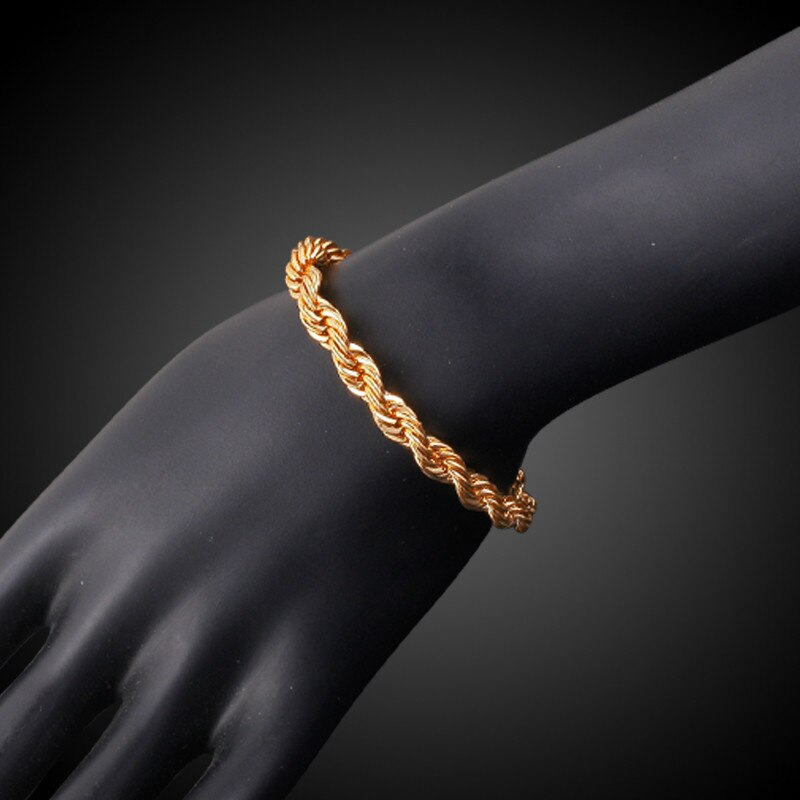 Golden Twisted Armband Voor Vrouwen Mannen