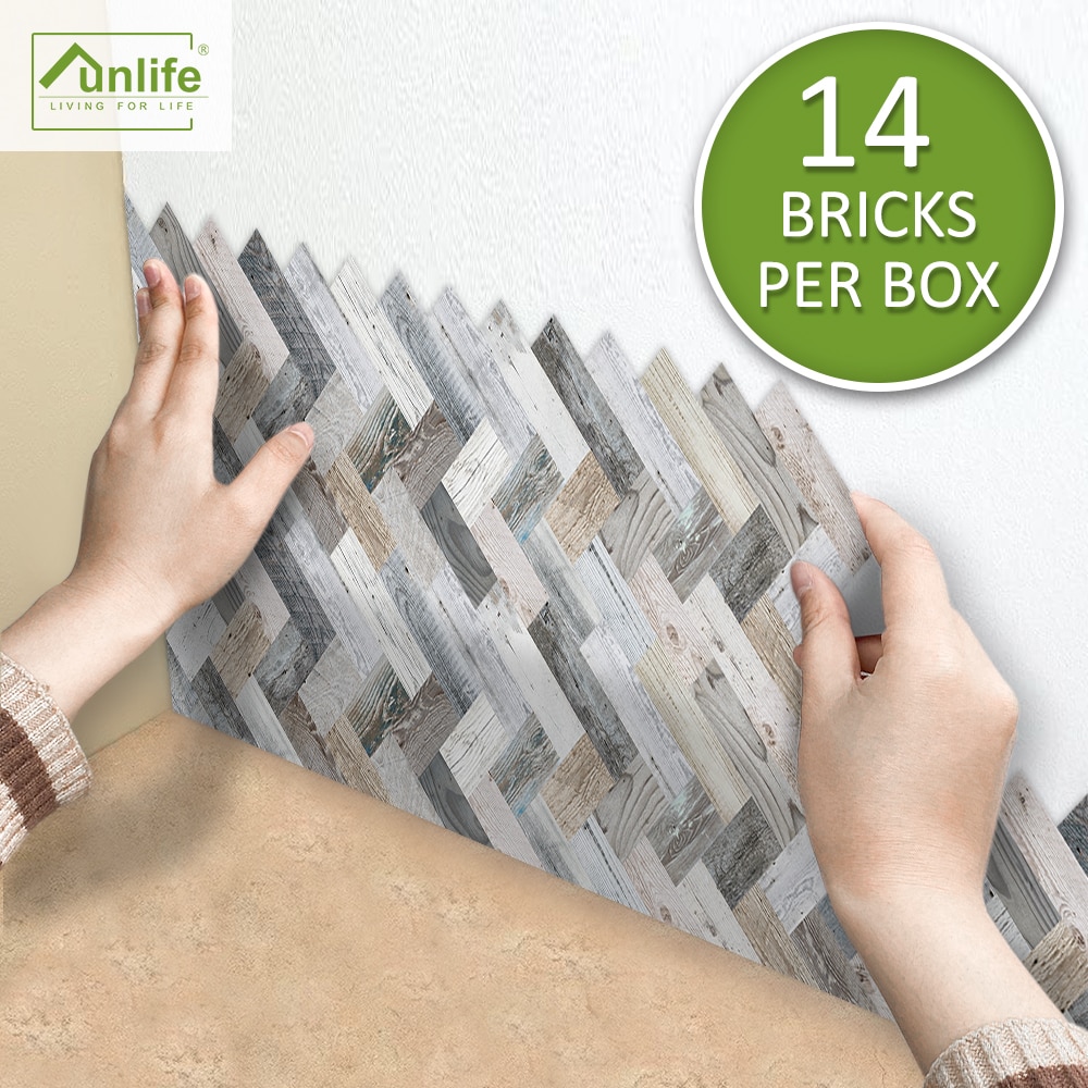 Funlife® american style™ 14 kpl kalanruoto luonnollinen puu backsplash laatta lattia tarra makeover vedenpitävä kylpyhuone keittiö tarrat