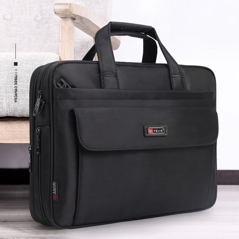 Heren aktetas zakelijke reis 14 inch laptoptas grote capaciteit zwart waterdicht oxford