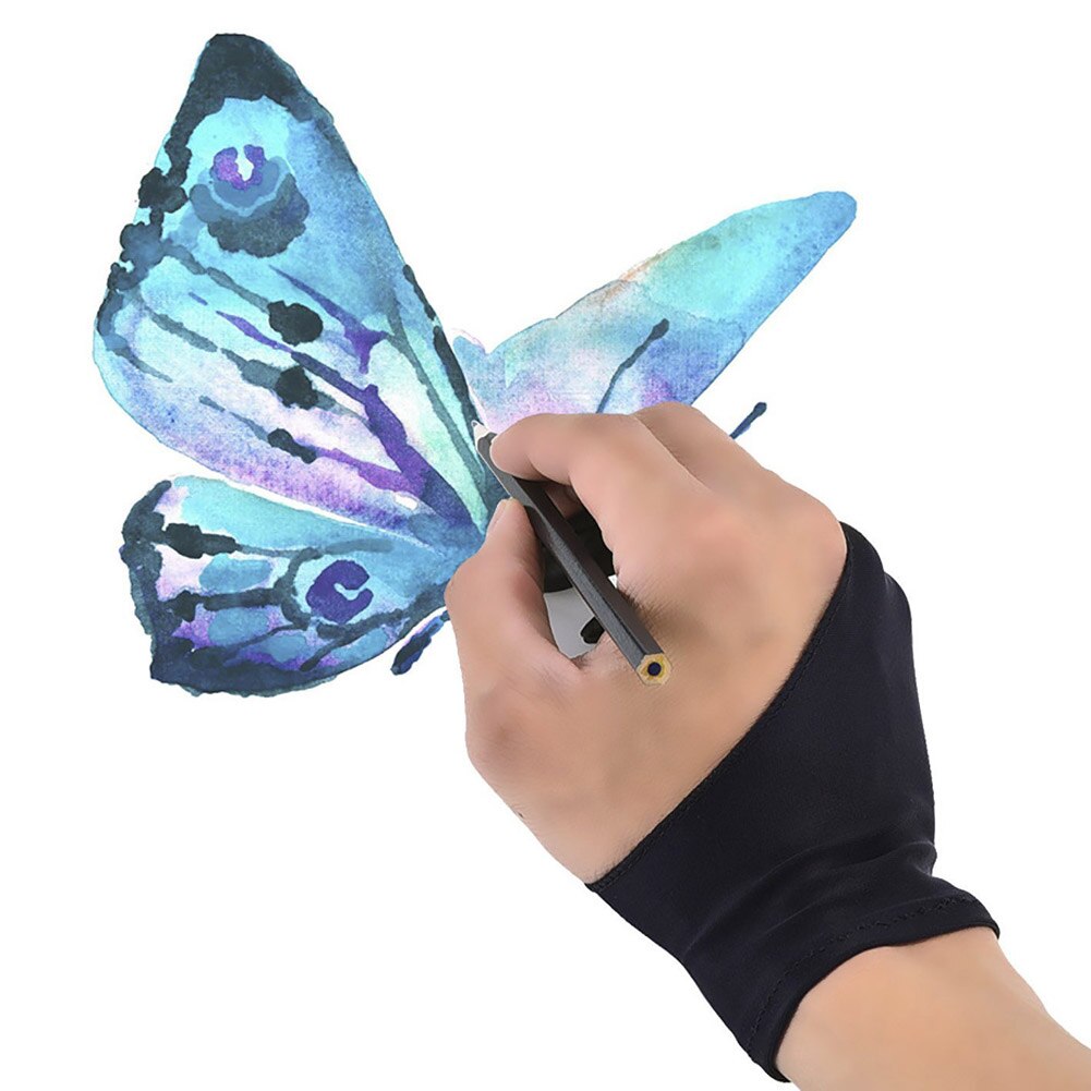 1pc Colorful Multifunction Painting Drawing Gloves Two Fingers Sketch Anti-dirt Gloves For Drawing Students School Art Supplies