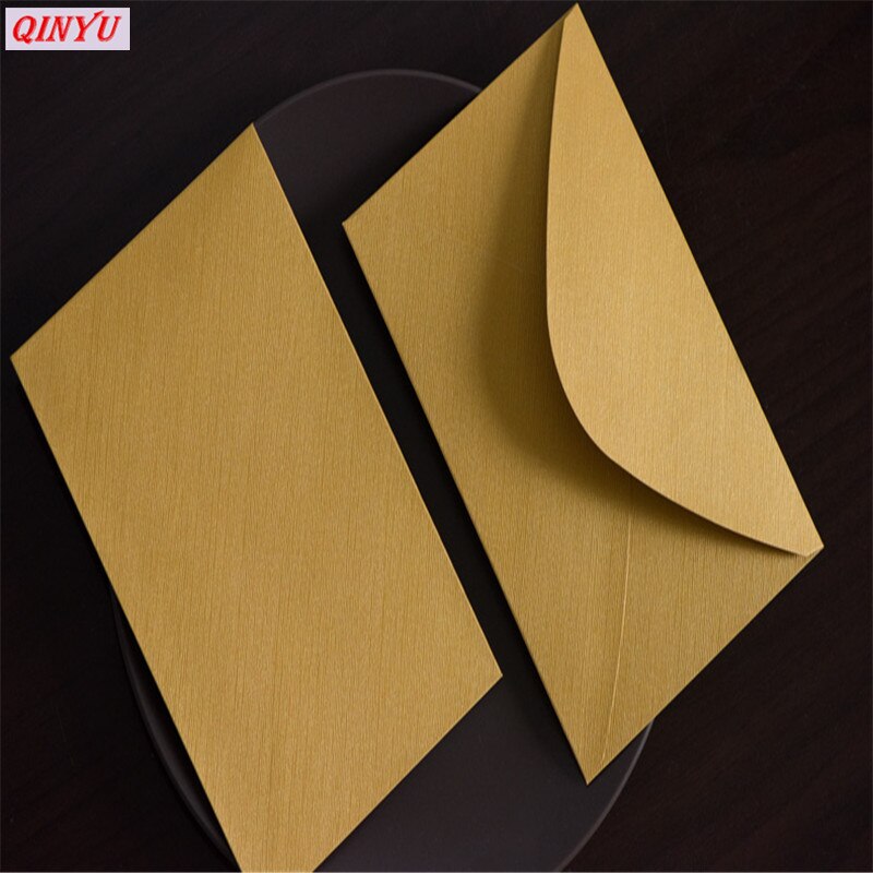 10Pcs 13*20cm Retro Gekleurde Blanco Papier Enveloppen Bruiloft Uitnodiging Wenskaarten zakelijke uitnodiging envelop 6z: gold