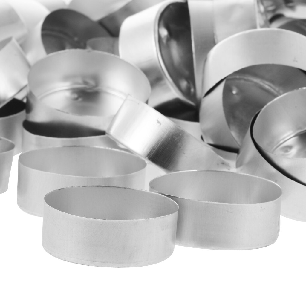 100 tomma värmeljuskoppar i aluminium gör-det-själv-ljus värmeljusbehållare etui &amp; 100 förvaxade ljus veke kärna diy ljus hantverk